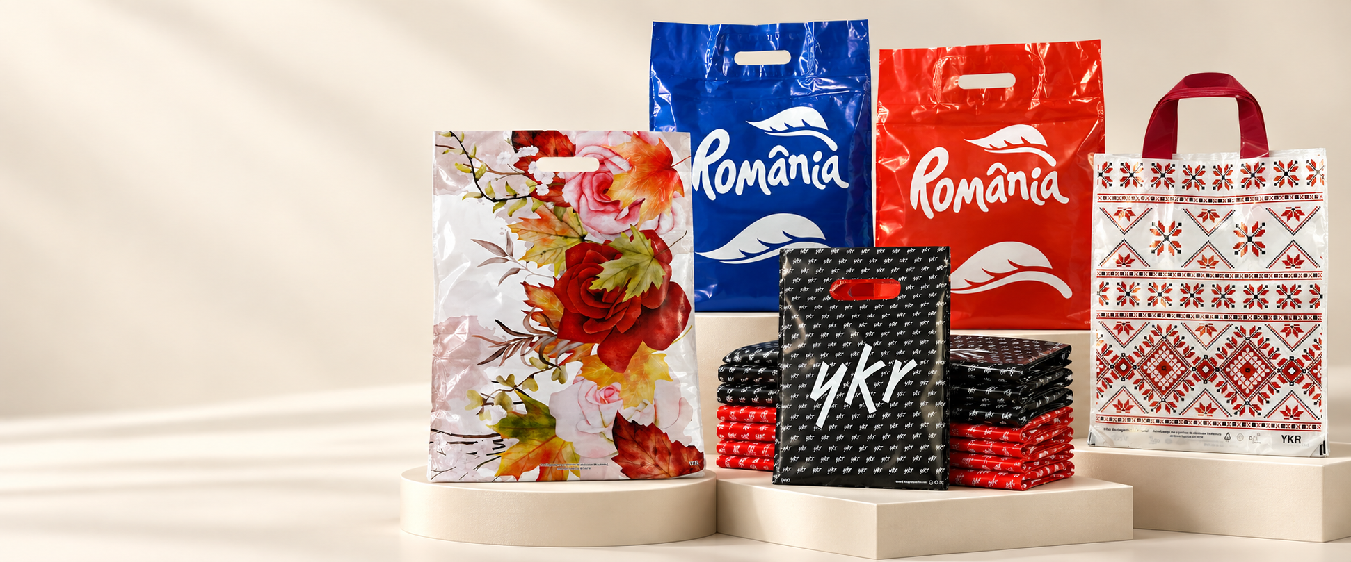 Colecție de pungi din plastic pentru comenzi en-gros Lumea Pungilor.
